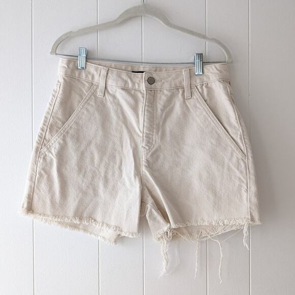 Banana Republic High Rise 100% Cotton Jean Shorts in Ecru Cream, size 28/US 6 - Picture 1 of 9